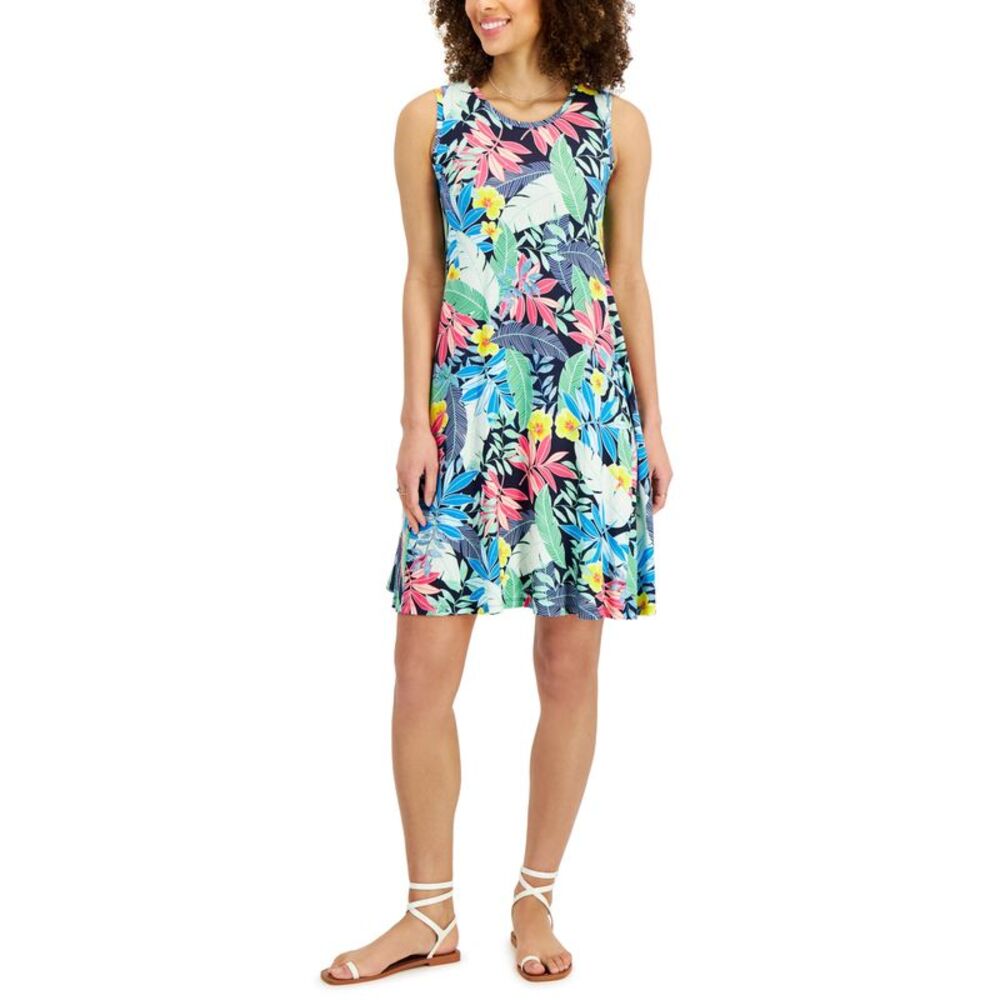 Style & Co Printed Knit Tank Dress